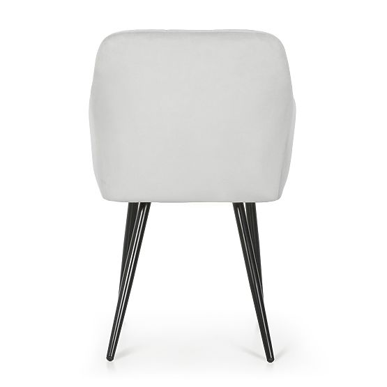 4x Tapecirana stolica s kvadratnim prošivom Siva LUXANO Crne noge