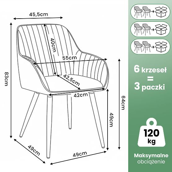 6x Baršunasta okretna stolica s prošivanjem Bež TURNO Crne noge