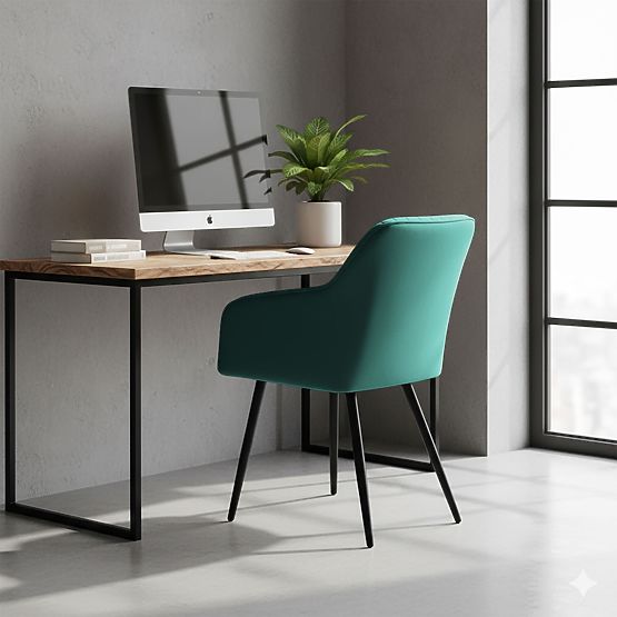 6x Baršunasta tapecirana stolica s prošivanjem Bočica Zelena FLORENCE Crne noge