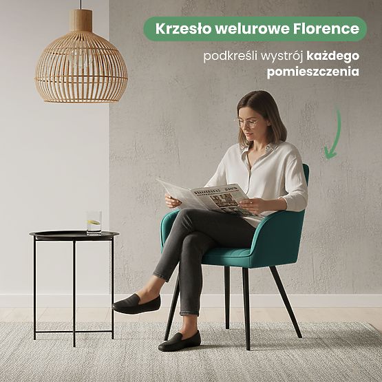 6x Baršunasta tapecirana stolica s prošivanjem Bočica Zelena FLORENCE Crne noge