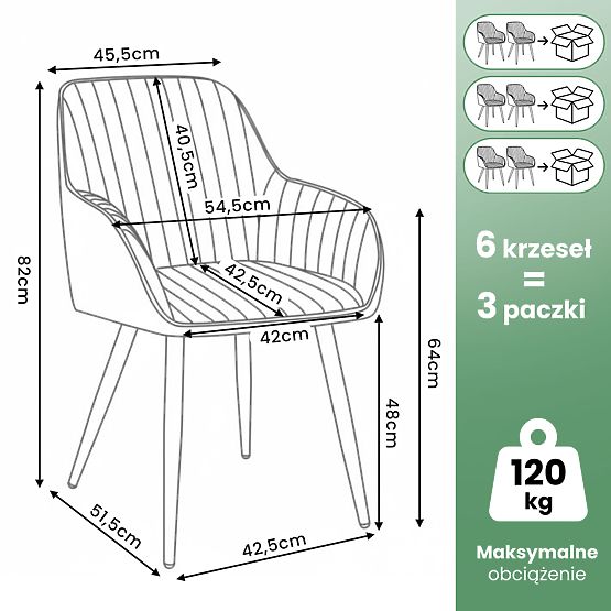 6x Baršunasta tapecirana stolica s prošivanjem Tamni Grafit FLORENCE Crne noge