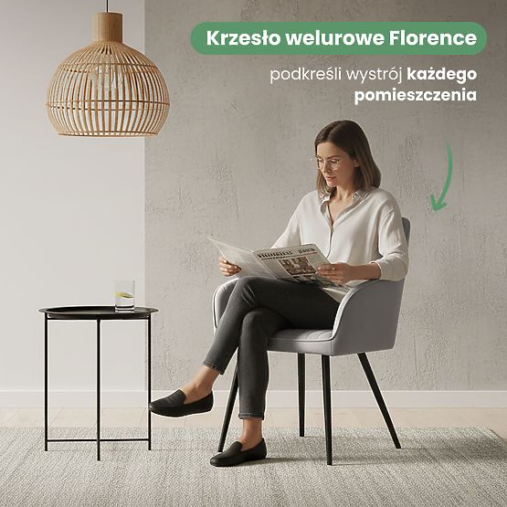 6x Baršunasta tapecirana stolica s prošivom Siva FLORENCE Crne noge