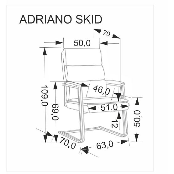 ADRIANO SKID uredska stolica crna