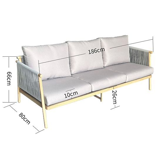 Aluminijska vrtna sofa BLANDO - velika 3-sjed, 186 cm