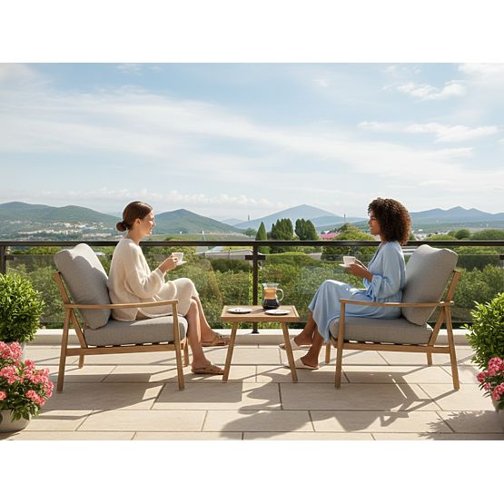 Aluminijski balkon set (2 fotelje + stolić) SERANO