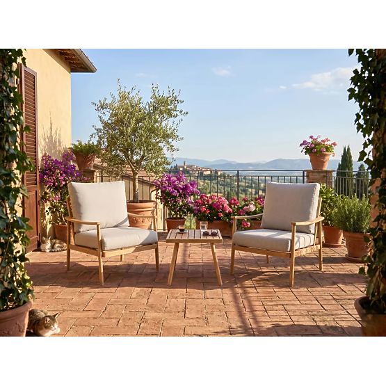 Aluminijski balkon set (2 fotelje + stolić) SERANO