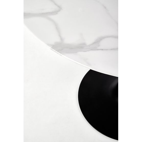 AMBROSIO okrugli stol, ploča - staklo, noga - crna (2p=1ks)