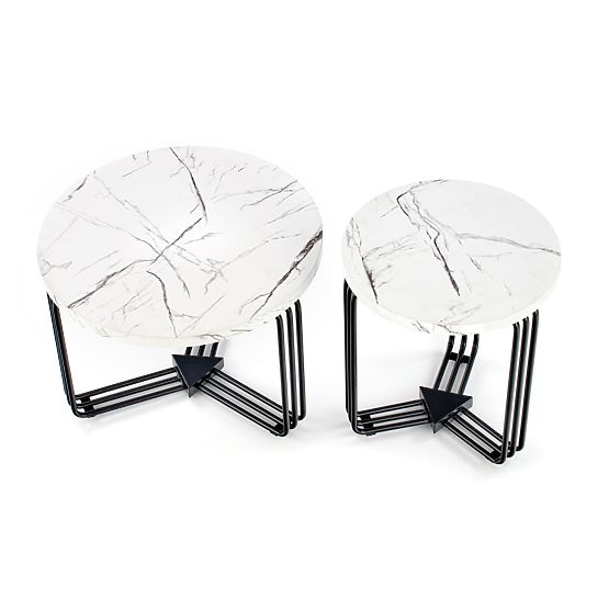 ANTICA M konferencijski stolić ploča - bijeli mramor, okvir - crni (2p=1ks)