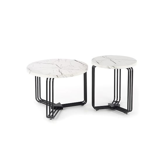 ANTICA M konferencijski stolić ploča - bijeli mramor, okvir - crni (2p=1ks)