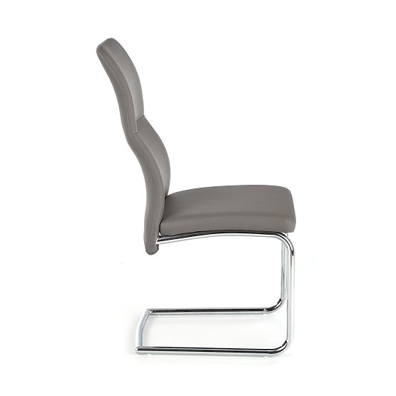 ARCO Kromirana metalna stolica / eko koža boja pepeo (1p=2kom)