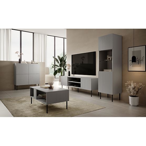 ASENSIO KM-2 komoda svijetlosiva, noge: crna (2p=1ks)