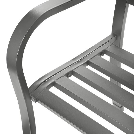 Ažurna vrtna klupa s naslonom parkovska za terasu balkon metalna konstrukcija grafitna