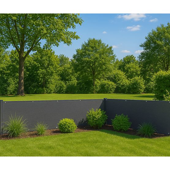 Balkonska tenda s okovom 100x500 cm zasjenjujuća mreža + instalacijski elementi siva MultiGarden