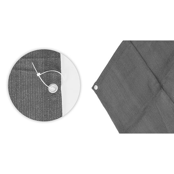 Balkonska tenda s okovom 150x500 cm zasjenjujuća mreža + montažni elementi siva MultiGarden