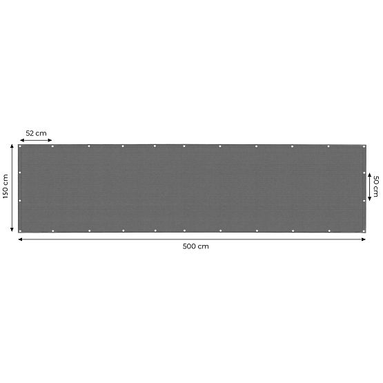 Balkonska tenda s okovom 150x500 cm zasjenjujuća mreža + montažni elementi siva MultiGarden