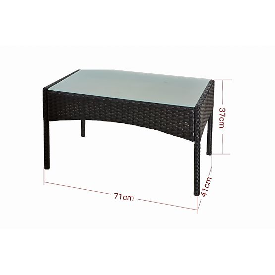 Balkonski set od tehno ratana (Sofa + 2 x fotelja + stol) COMODO crna