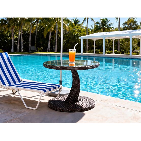 Balkonski stol od tehno ratana okrugli konferencijski stol modernog dizajna