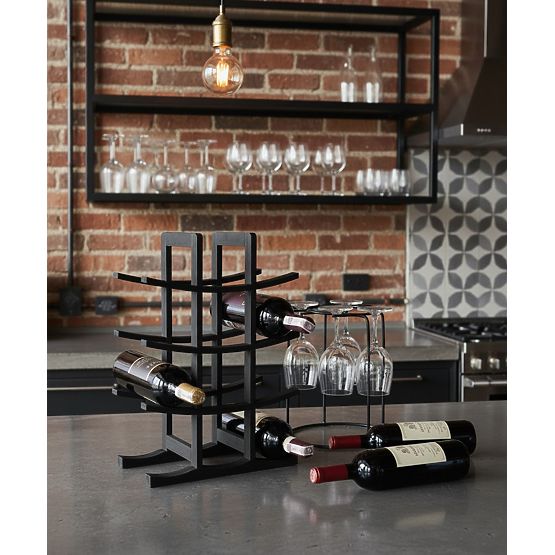 Bambusni stalak za vino Todgar crni