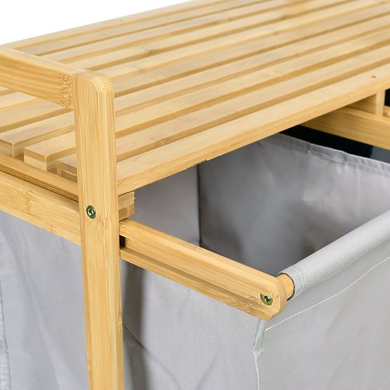 Bambusova košara za rublje ili igračke HANOI 2 pretinca DUO BOJA