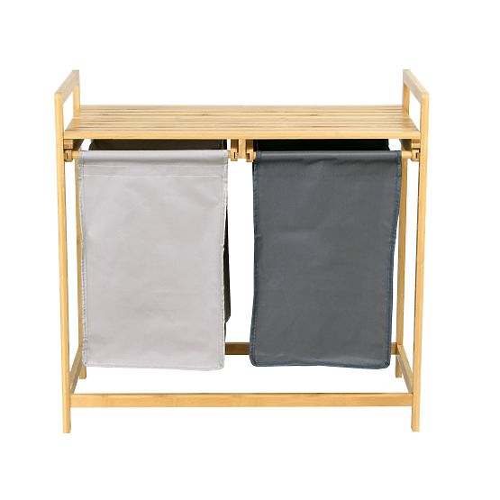 Bambusova košara za rublje ili igračke HANOI 2 pretinca DUO BOJA