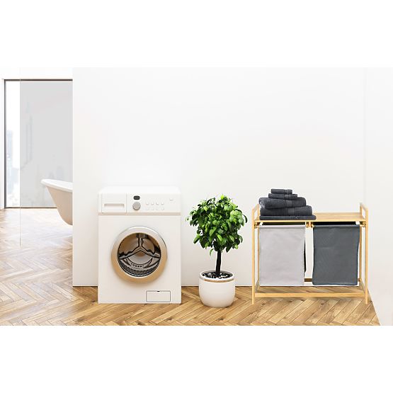 Bambusova košara za rublje ili igračke HANOI 2 pretinca DUO BOJA