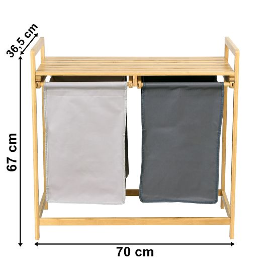 Bambusova košara za rublje ili igračke HANOI 2 pretinca DUO BOJA