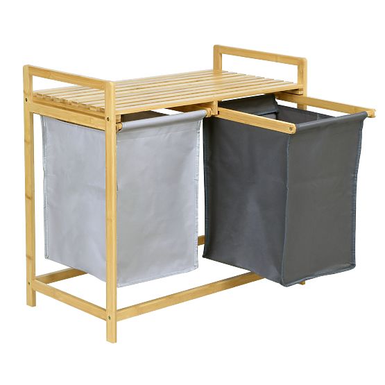 Bambusova košara za rublje ili igračke HANOI 2 pretinca DUO BOJA