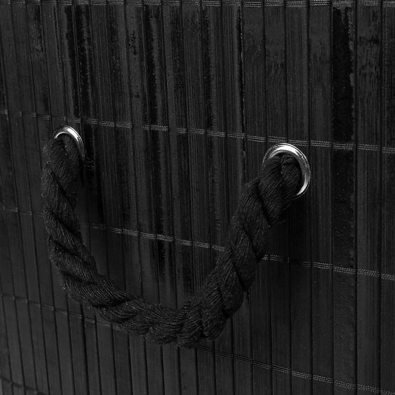 Bambusova košara za rublje s poklopcem 100L crna