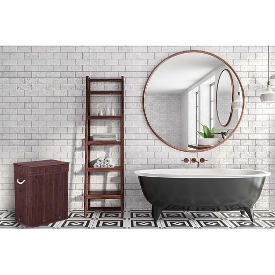 Bambusova košara za rublje s poklopcem 100L wenge