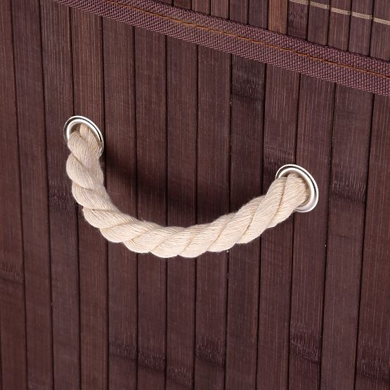 Bambusova košara za rublje s poklopcem 100L wenge