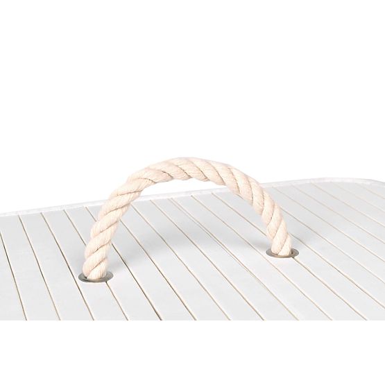 Bambusova košara za rublje s poklopcem 80L bijelo-siva