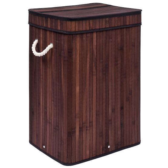 Bambusova košara za rublje s poklopcem SOREN 80L wenge