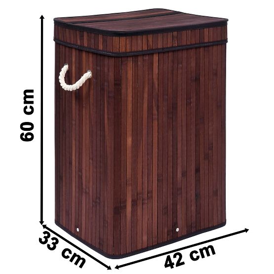 Bambusova košara za rublje s poklopcem SOREN 80L wenge