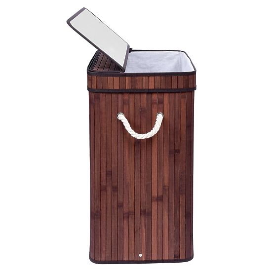 Bambusova košara za rublje s poklopcem SOREN 80L wenge
