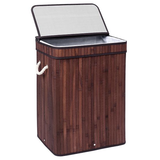 Bambusova košara za rublje s poklopcem SOREN 80L wenge