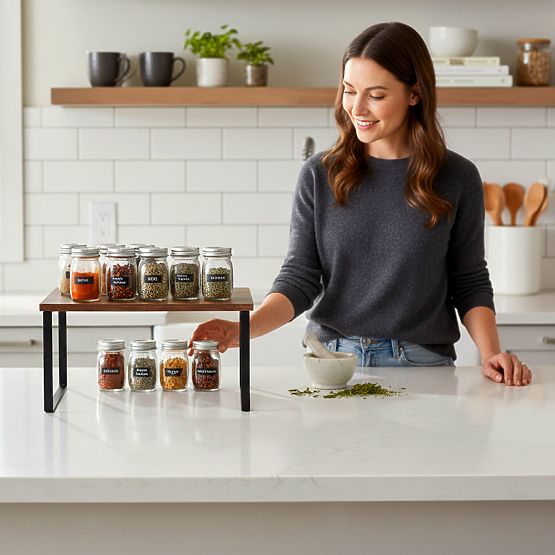 Bambusova kuhinjska polica GINGER MAX rustic