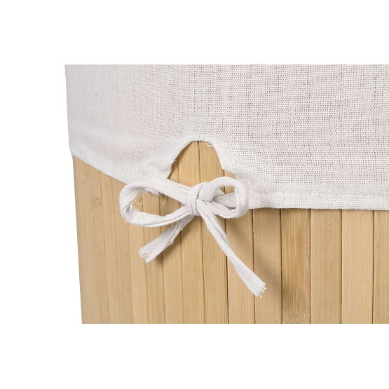 Bambusova kutna košara za rublje s poklopcem natural 60L