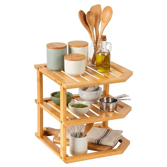 Bambusova kutna kuhinjska polica DEDAL