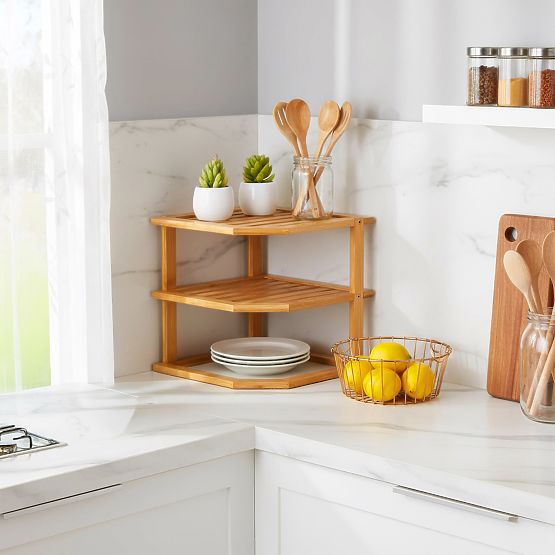 Bambusova kutna kuhinjska polica DEDAL