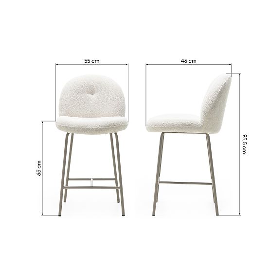 Barska stolica Fiori svijetlo bež, zaobljeni oblici