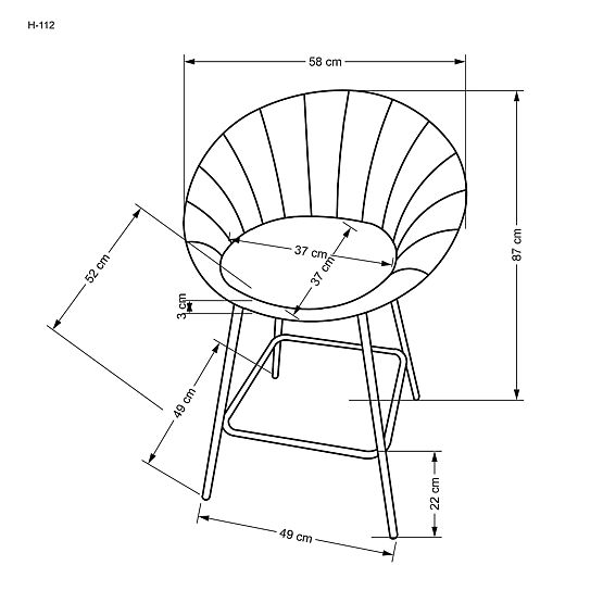 Barska stolica H112 siva / zlatna (2p=2kom)