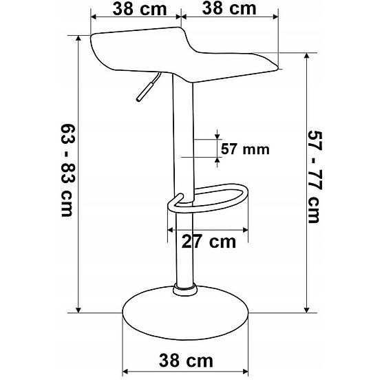 Barska stolica Hoker Porti crna