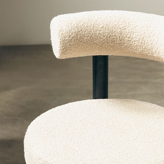 Barska stolica Pedro, bež/crne noge, boucle