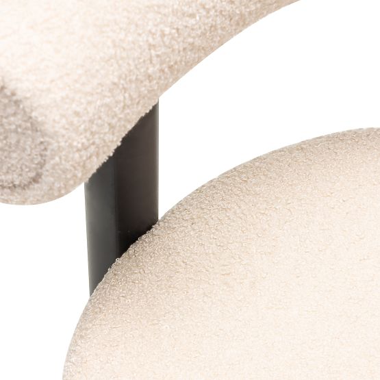 Barska stolica Pedro, bež/crne noge, boucle