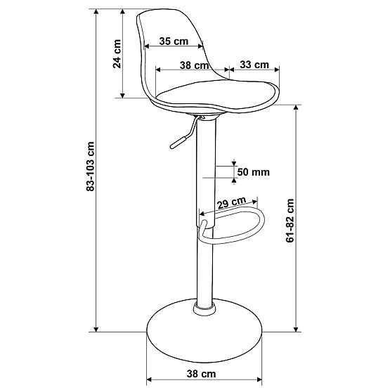 Barska stolica Ricardo crna