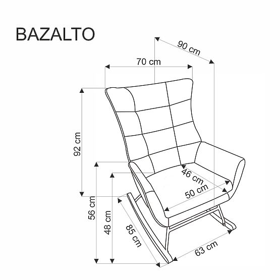 BAZALTO siva ljuljačka stolica (1p=1ks)
