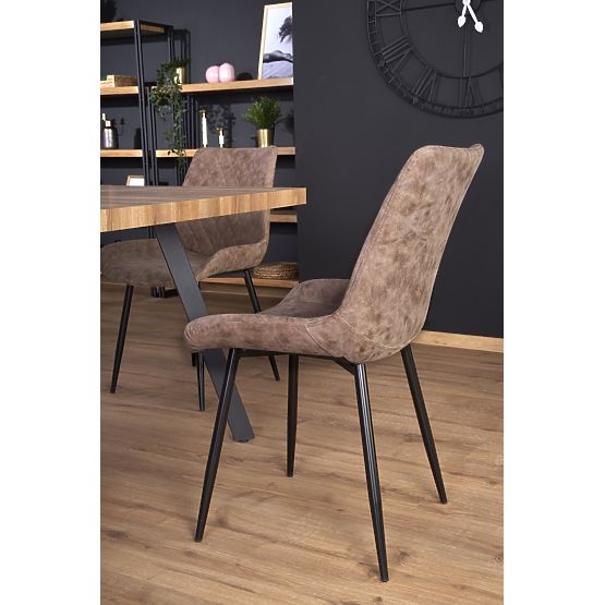 BERLIN proširivi stol 140-180 cm, ploča - orah, okvir - crni (2p=1ks)