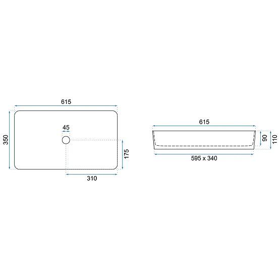 Bezvremenski umivaonik Denis Black Edge
