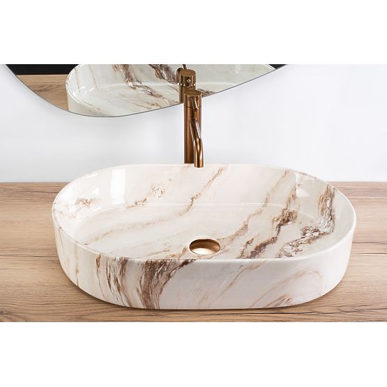 Bezvremenski umivaonik na ploči Rea Nadia 60 Marrone