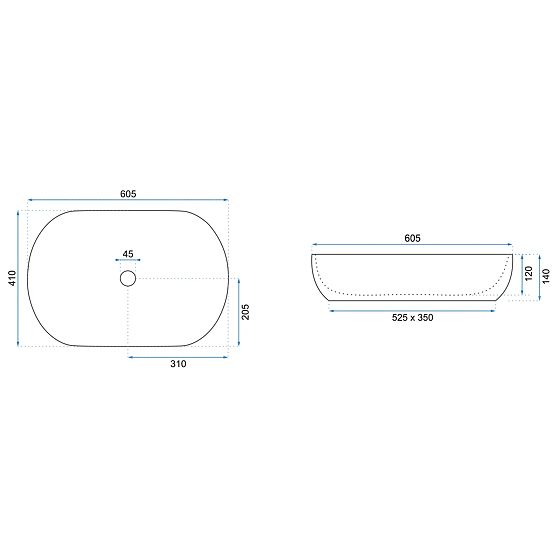 Bezvremenski umivaonik Rea CLEO 61 Gold Edge